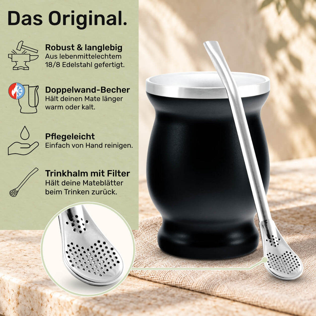Mate Set Edelstahl