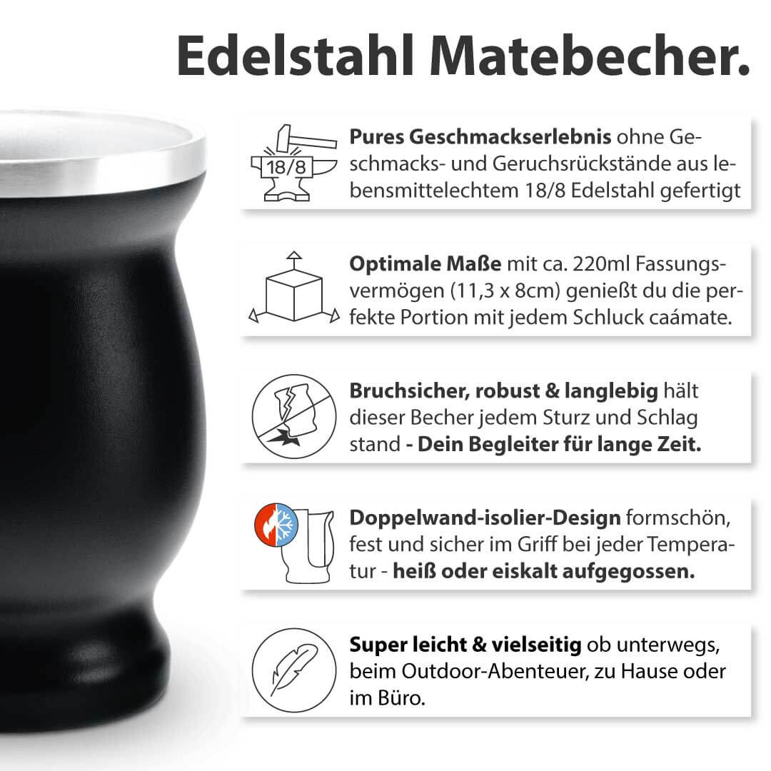 Mate Set für 2 Edelstahl